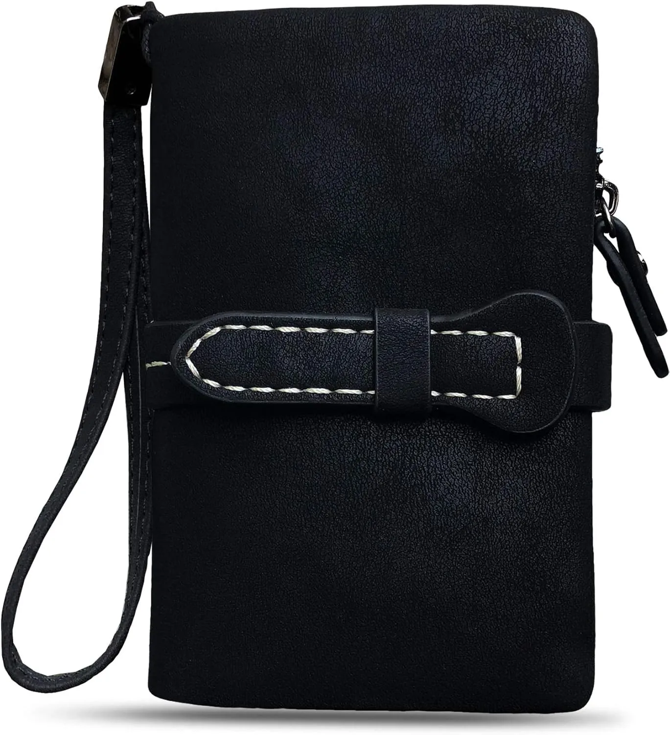 AOXONEL Women's Small Bifold Leather wallet Rfid blocking Ladies Wristlet with Card holder id window Coin Purse