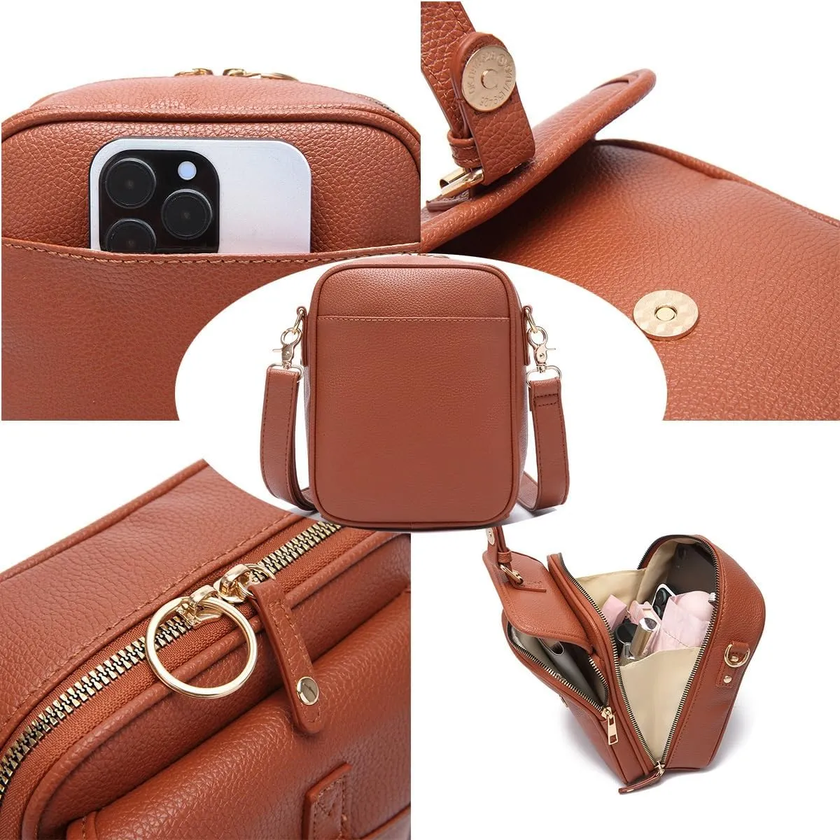 Arhdcompuly Crossbody Leather Bag, urvashi Crossbody Bag for Women, collaboraten Leather with Card Slots Theft Shoulder(Type H)