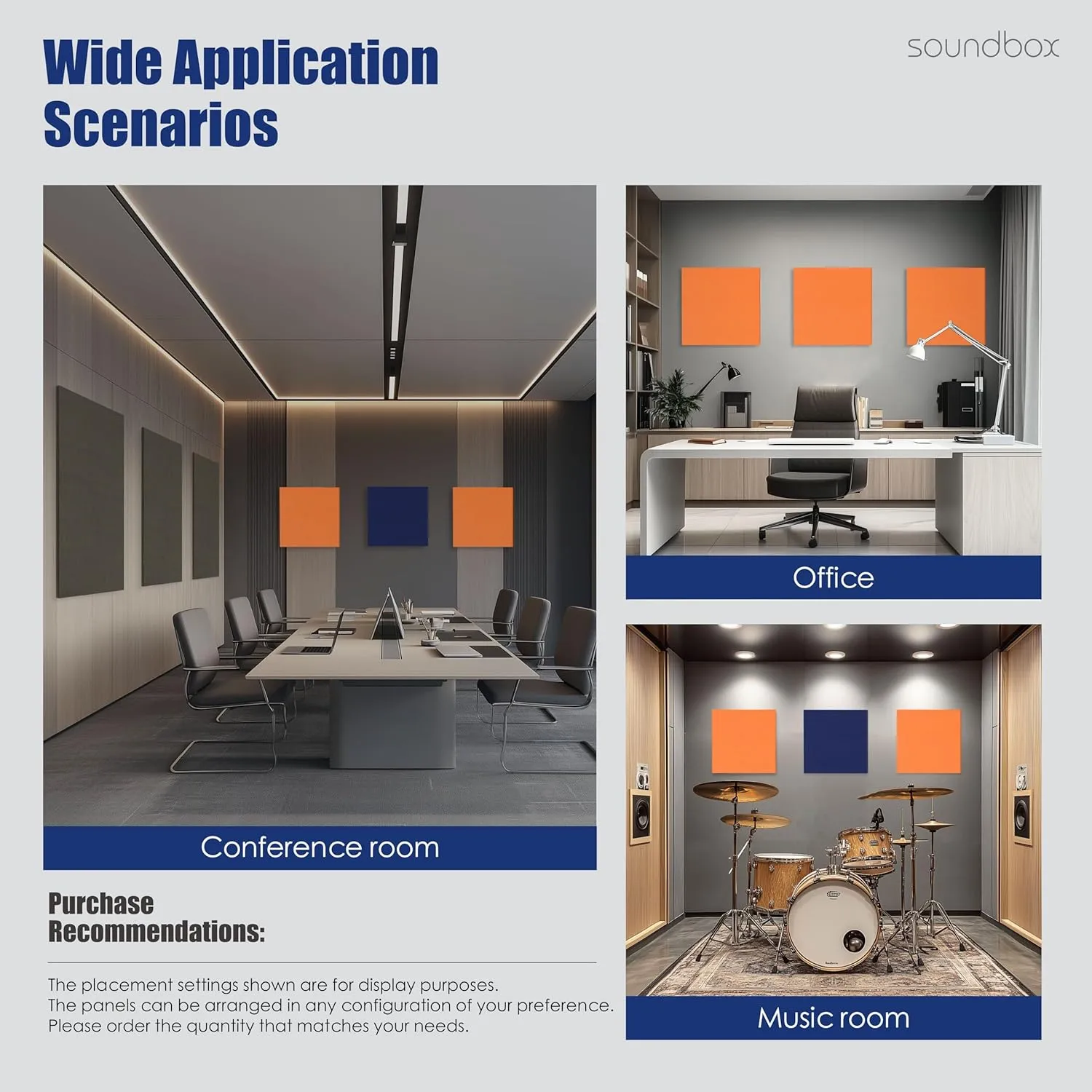 Art Acoustic Panels 23.6"x23.6" Sound Absorbing Wall Panels, Decorative Panels for Noise Reduction, Amber Pulse, Studio, Home Theater, Office