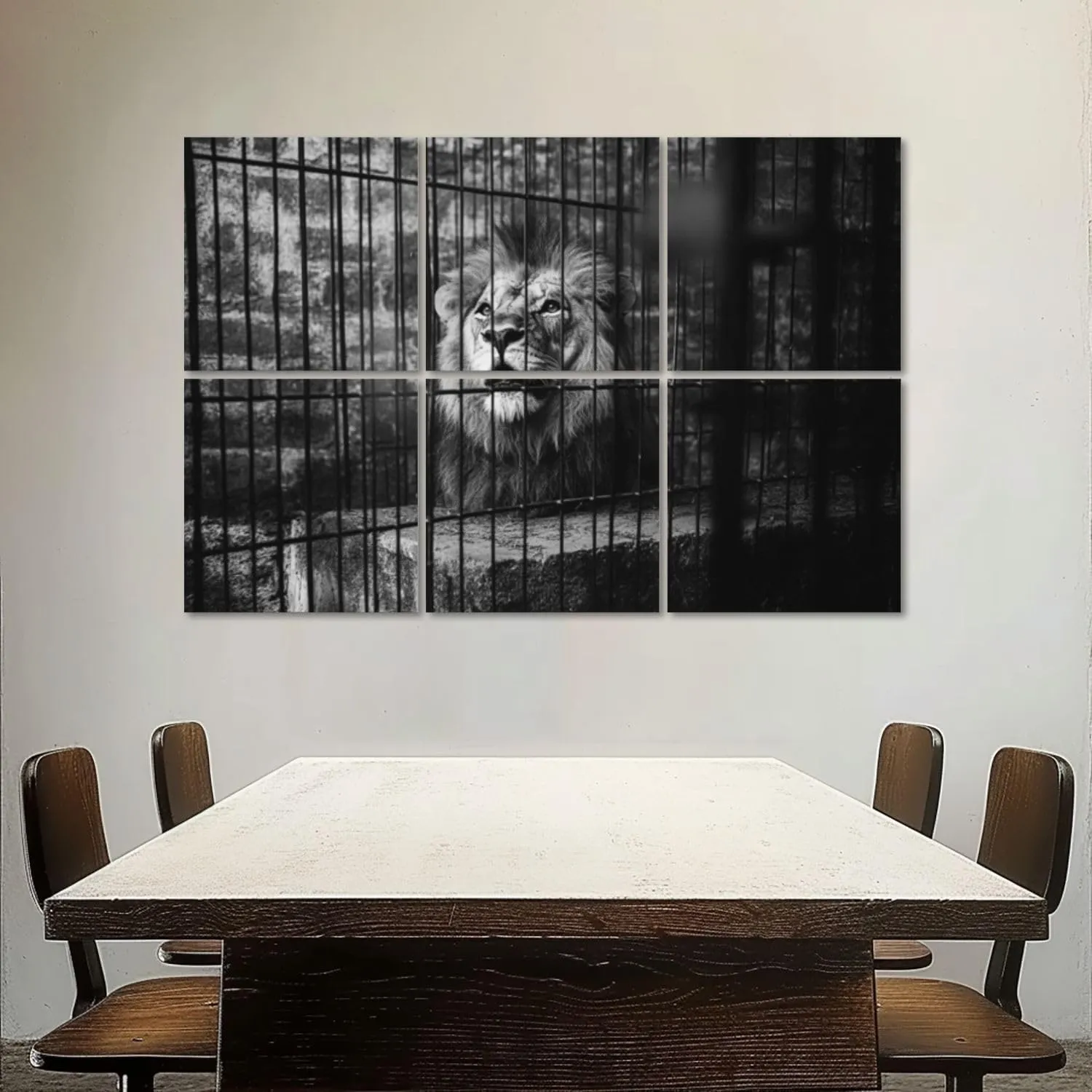 Art Acoustic Panels Self Adhesive King behind bars 6 Packs Decorative Soundproof Wall Panels Large Sound Absorbing Panels for Home Office 48"x72"