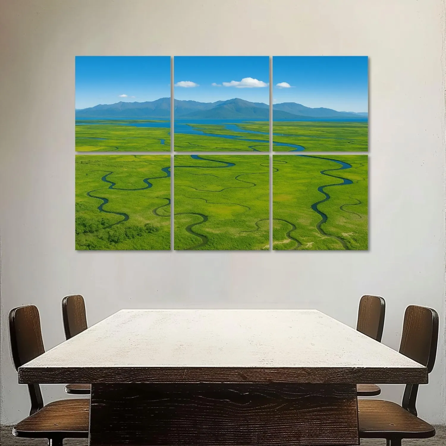 Art Acoustic Panels Self Adhesive Meandering rivers mangroves Hinchinbrook Island 6 Packs Decorative Soundproof Wall Panels Large Sound Absorbing Panels for Home Office 48"x72"