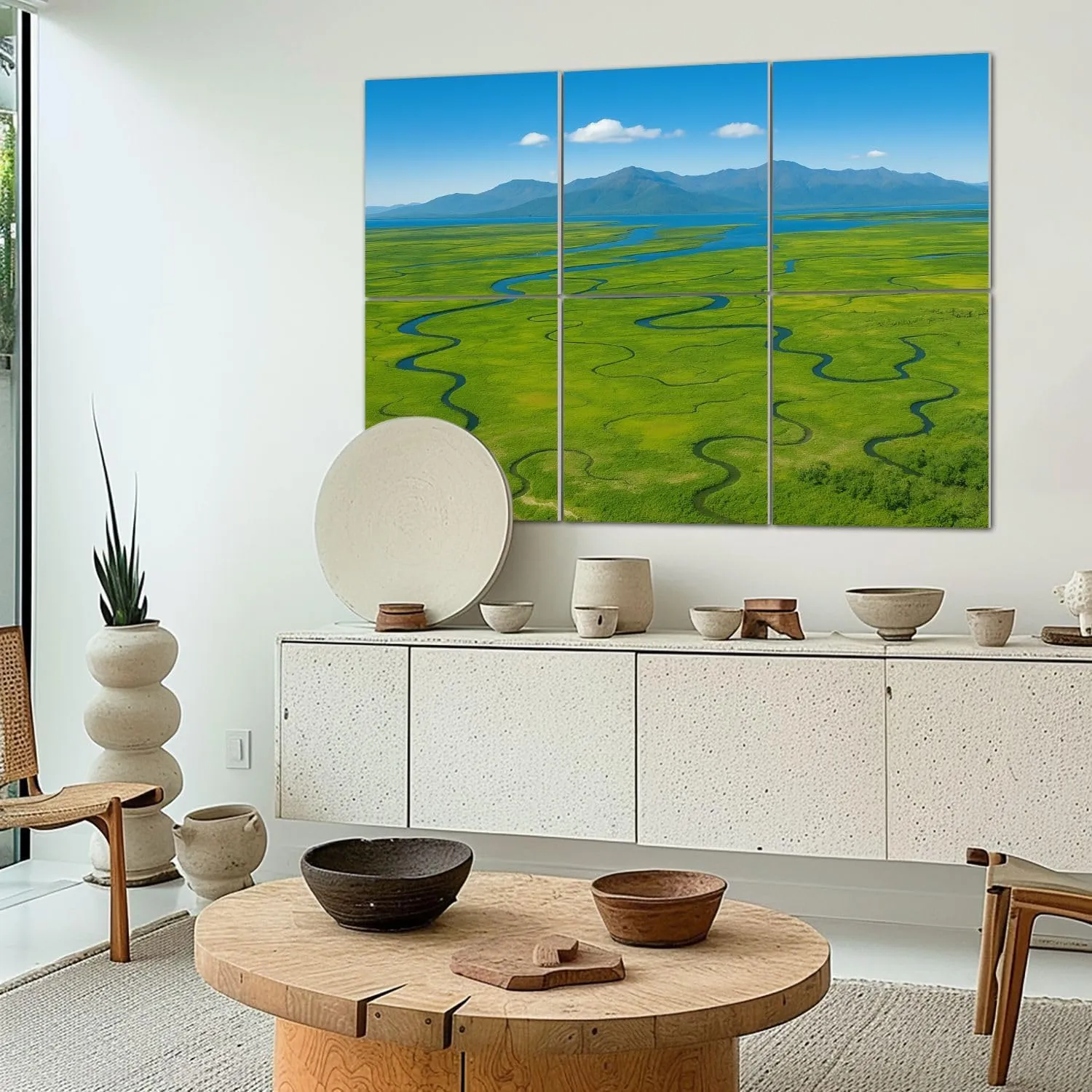 Art Acoustic Panels Self Adhesive Meandering rivers mangroves Hinchinbrook Island 6 Packs Decorative Soundproof Wall Panels Large Sound Absorbing Panels for Home Office 48"x72"