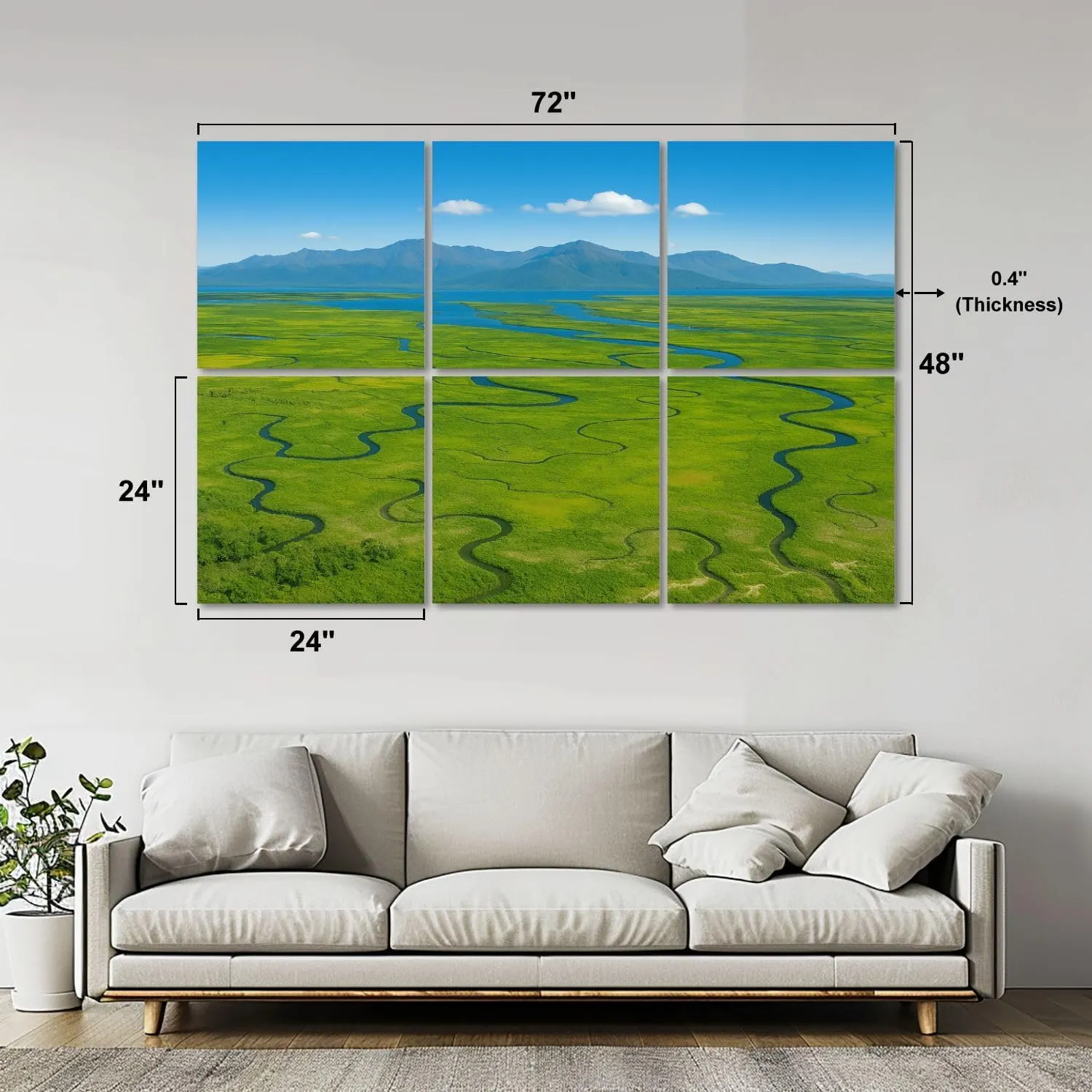 Art Acoustic Panels Self Adhesive Meandering rivers mangroves Hinchinbrook Island 6 Packs Decorative Soundproof Wall Panels Large Sound Absorbing Panels for Home Office 48"x72"