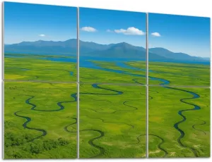 Art Acoustic Panels Self Adhesive Meandering rivers mangroves Hinchinbrook Island 6 Packs Decorative Soundproof Wall Panels Large Sound Absorbing Panels for Home Office 48"x72"