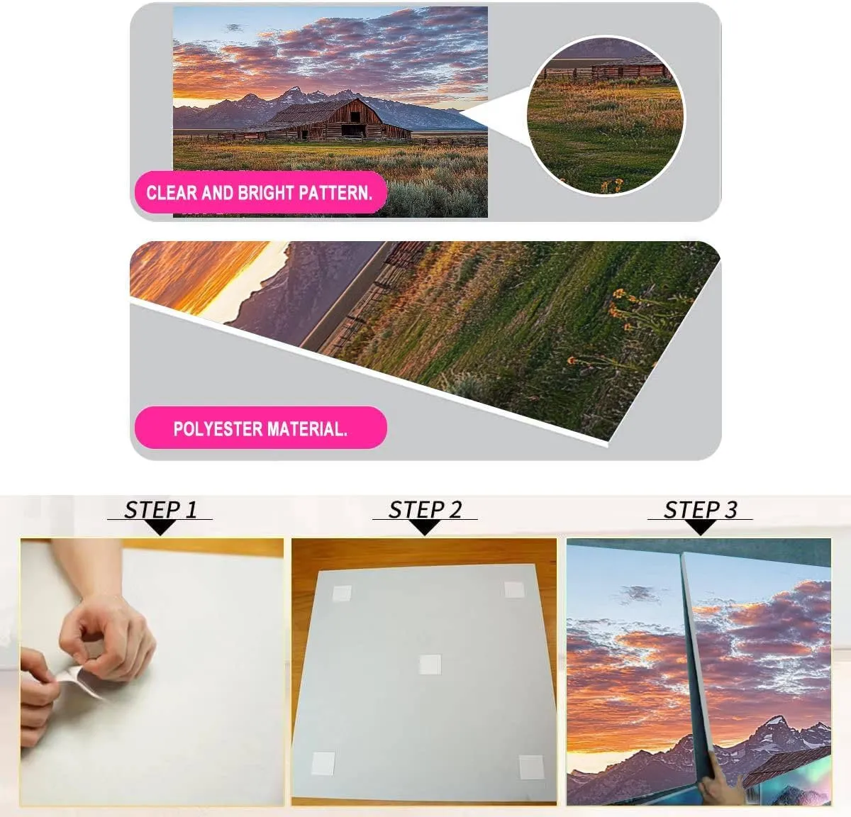 Art Acoustic Panels Self Adhesive Moulton Barn Grand Teton Wyoming 8 Packs Decorative Soundproof Wall Panels Large Sound Absorbing Panels for Home Office 48"x32"