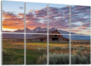 Art Acoustic Panels Self Adhesive Moulton Barn Grand Teton Wyoming 8 Packs Decorative Soundproof Wall Panels Large Sound Absorbing Panels for Home Office 48"x32"