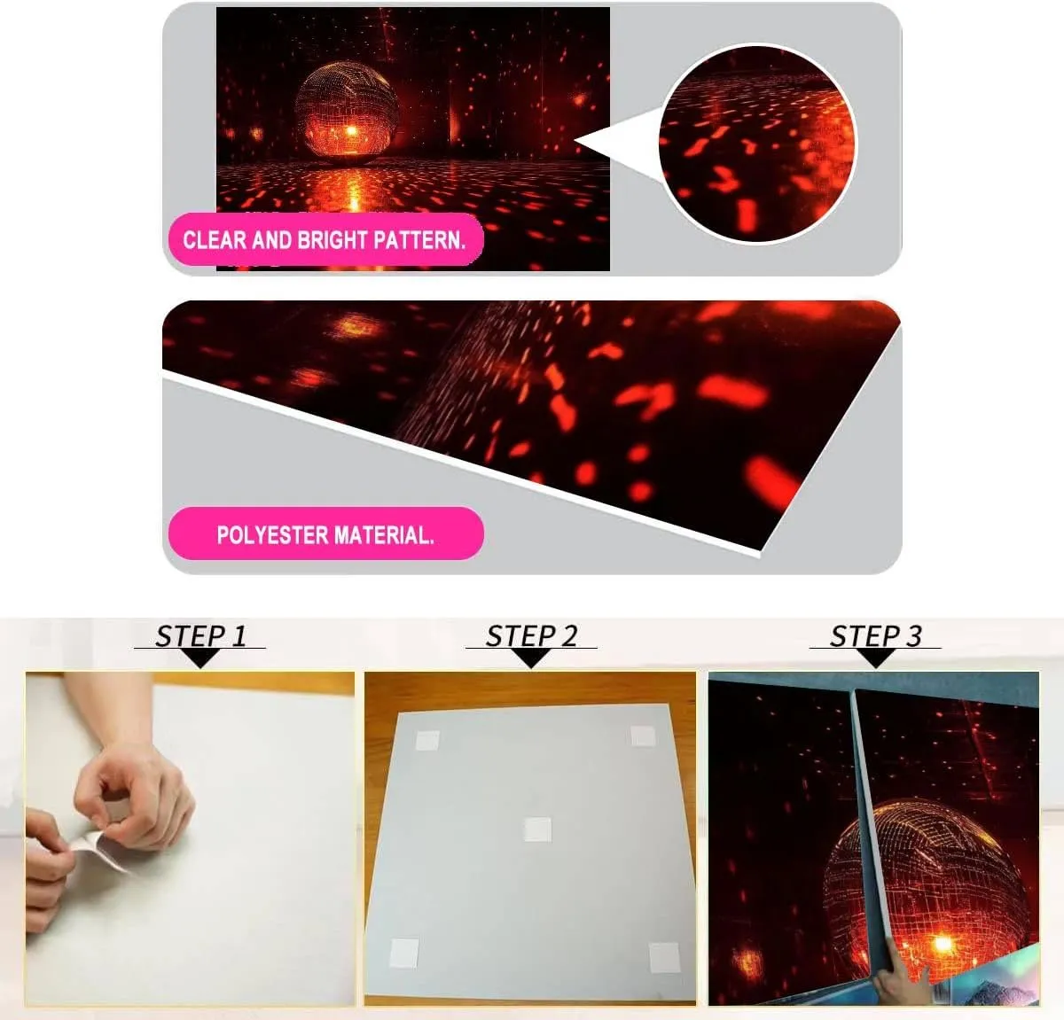 Art Acoustic Panels Self Adhesive reflecting dark hall for discos space 8 Packs Decorative Soundproof Wall Panels Large Sound Absorbing Panels for Home Office 48"x32"