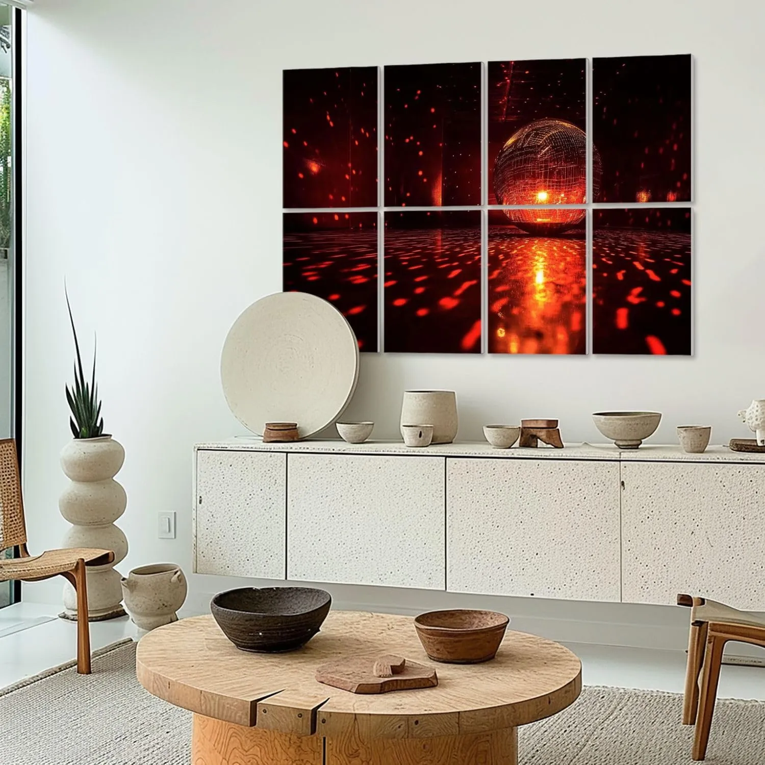 Art Acoustic Panels Self Adhesive reflecting dark hall for discos space 8 Packs Decorative Soundproof Wall Panels Large Sound Absorbing Panels for Home Office 48"x32"