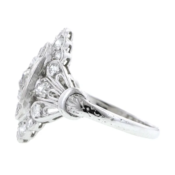 Art Deco Diamond Dinner Ring, Old Euro 0.32ct