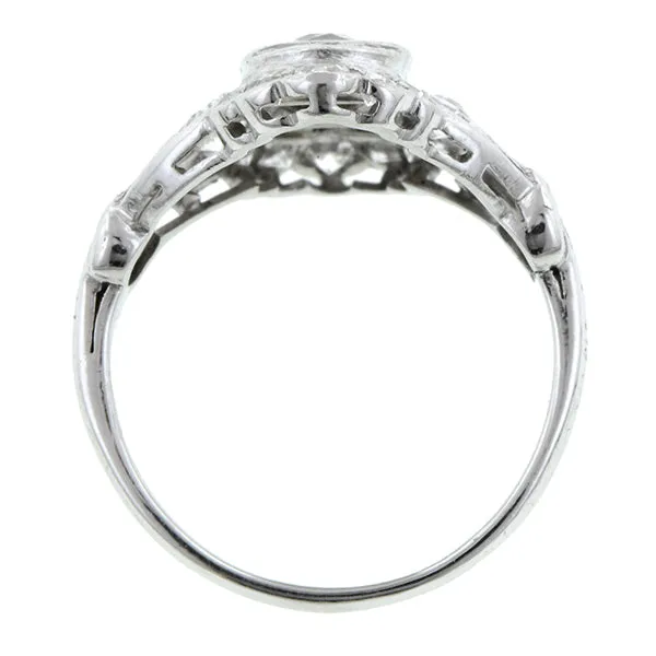 Art Deco Diamond Dinner Ring, Old Euro 0.32ct
