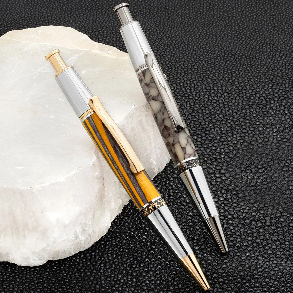 Artisan Aero Click Pen Kit - Black Titanium & Chrome