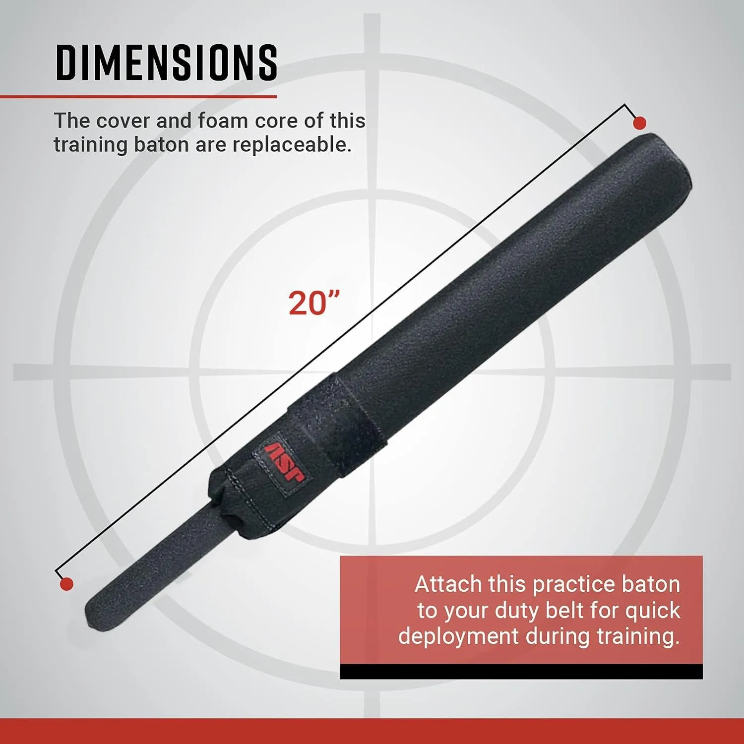 ASP Soft Foam Training Police Baton with Carrier, Practice Baton for Police Officers, Security Guards, Law Enforcement