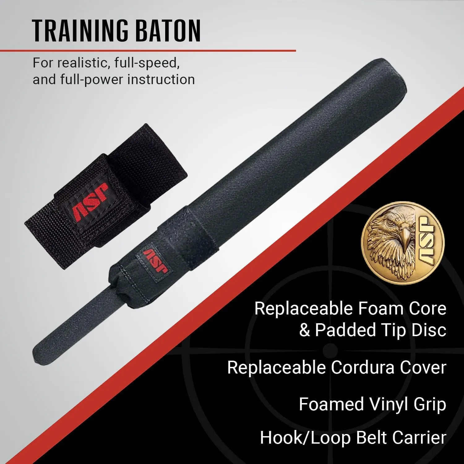 ASP Soft Foam Training Police Baton with Carrier, Practice Baton for Police Officers, Security Guards, Law Enforcement