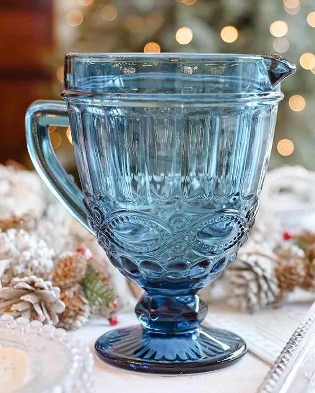 Aurielle Sapphire Blue Glass Serving Pitcher Jug