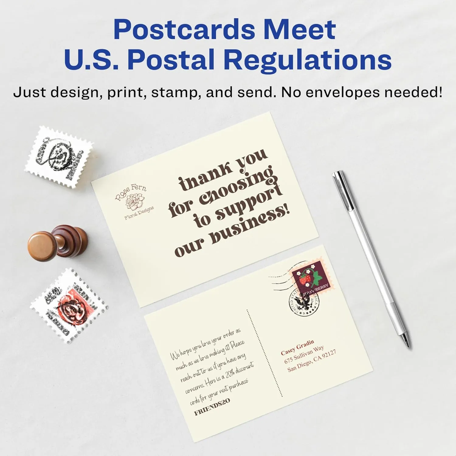 Avery Printable Postcards, 4.25" x 5.5", Ivory, 100 Blank Postcards for Laser and Inkjet Printers (5919)