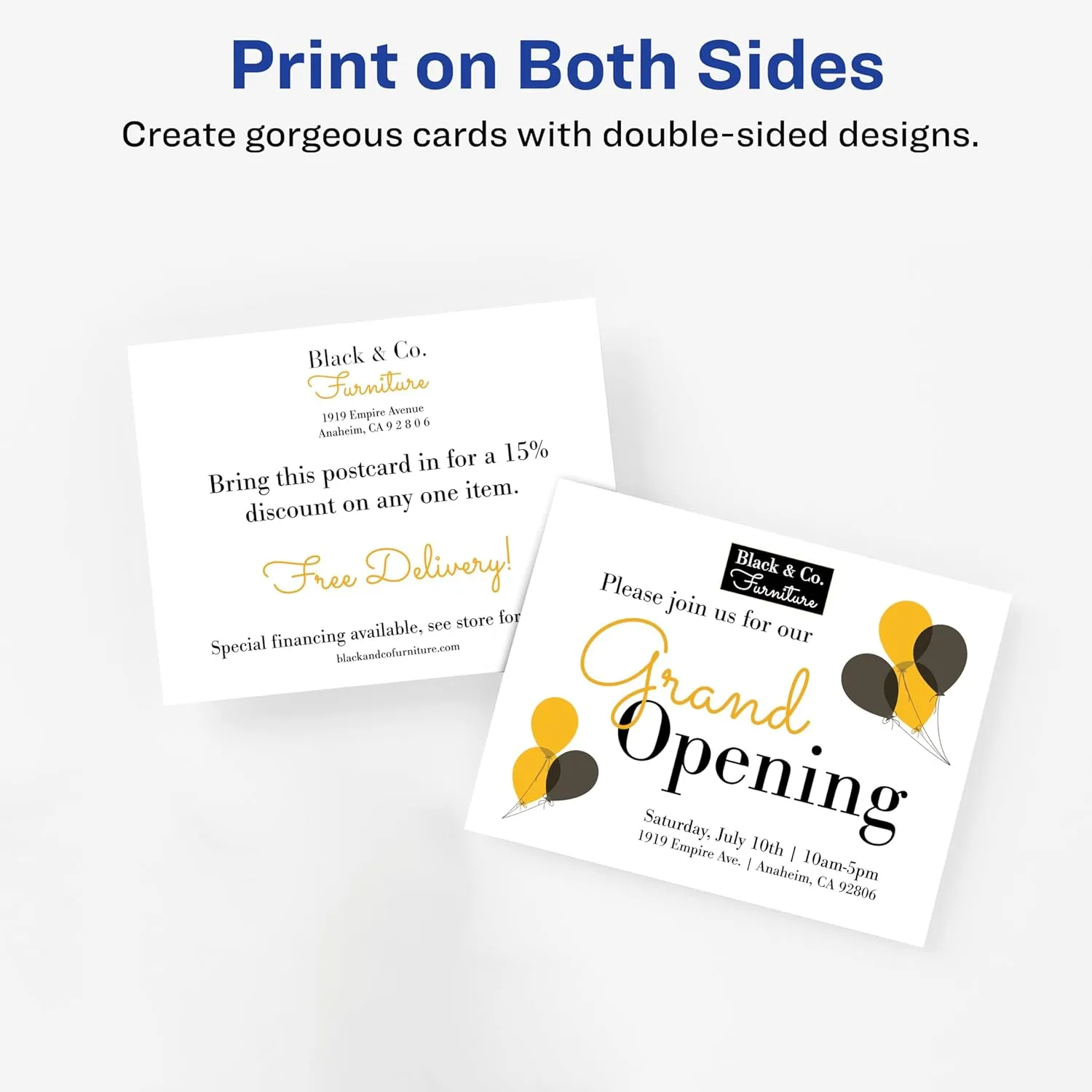 Avery Printable Postcards, 4.25" x 5.5", Matte White, 200 Blank Postcards for Inkjet Printers (8387)