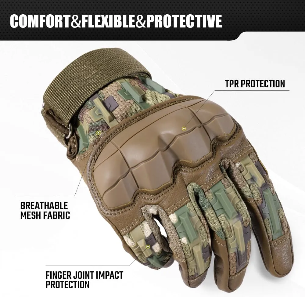 AXBXCX Motorcycle Tactical Gloves for Men - Protection, Flexible, Durable, Touchscreen Capable & Perfect for Outdoor Activities!