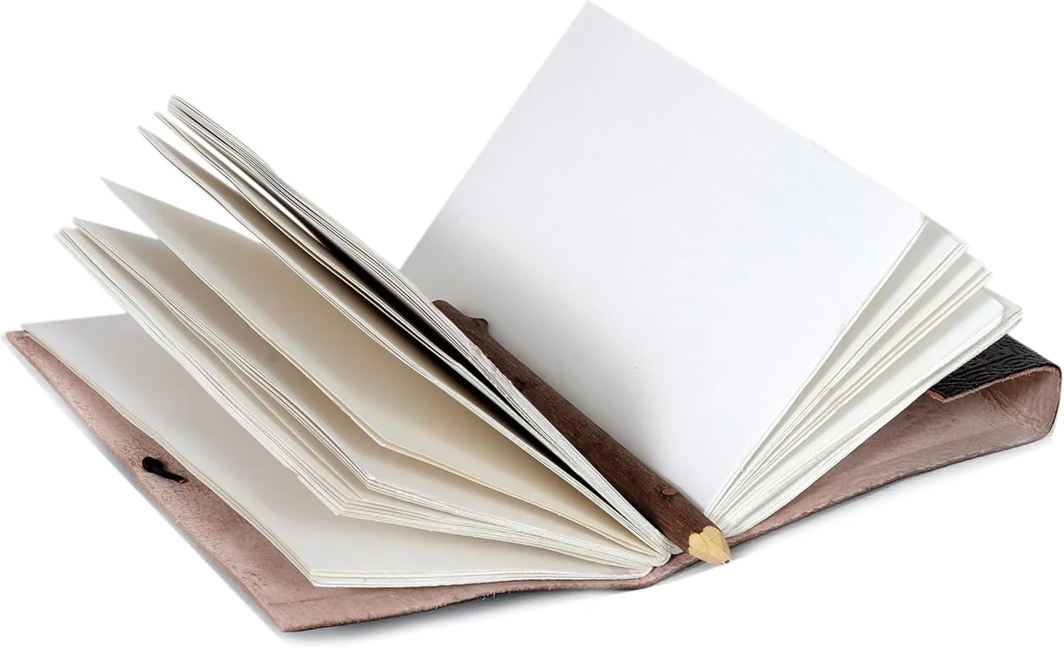 AzureGreen DOUBLE DRAGON Blank Page BOOK Handcrafted Leather Writing Unlined 5 x 7 JOURNAL (Brown)