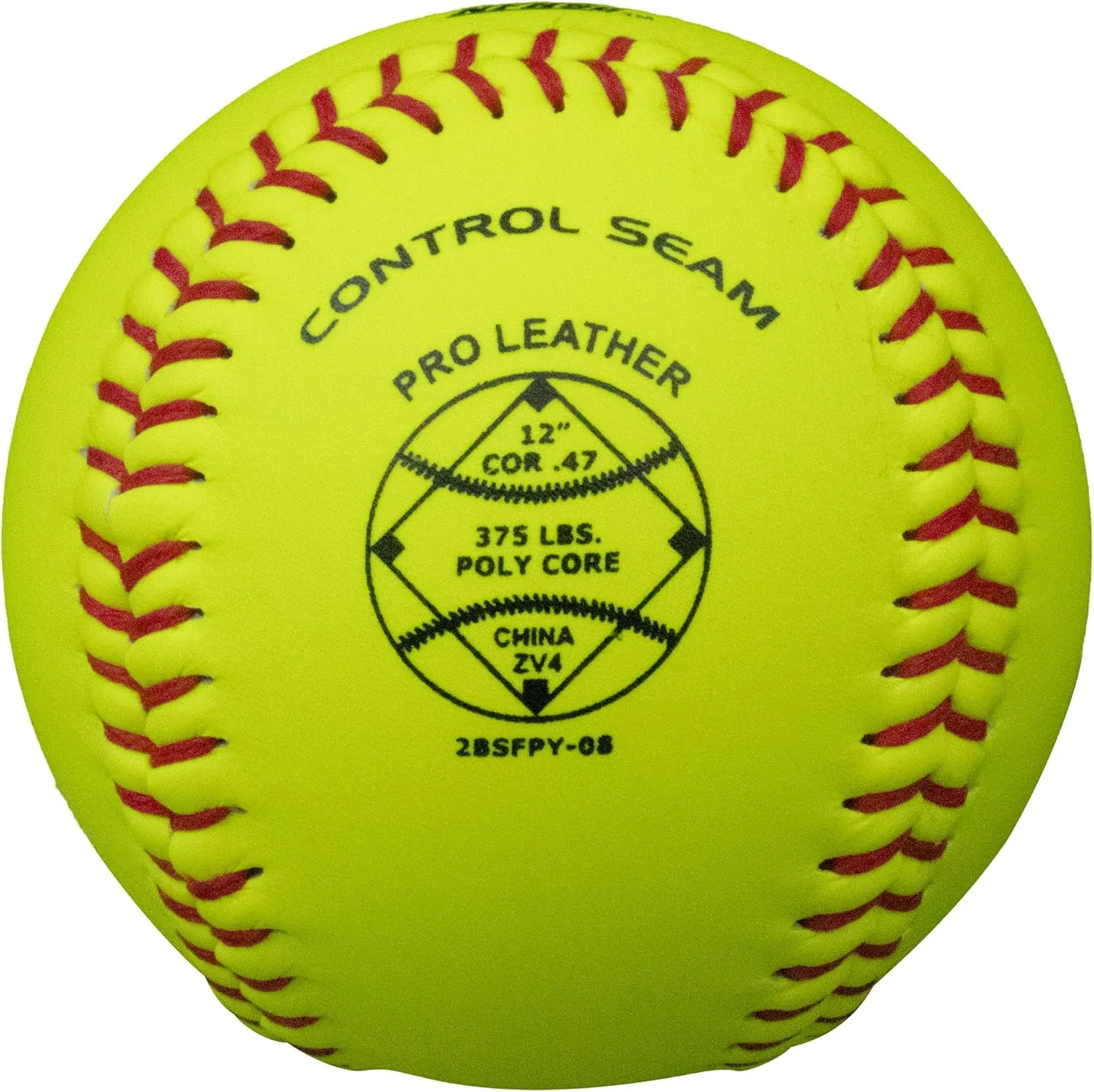 Baden Perfection Game Fastpitch Softballs | 12" Ball | Yellow Pro Leather Softballs for Fastpitch Play | One Dozen