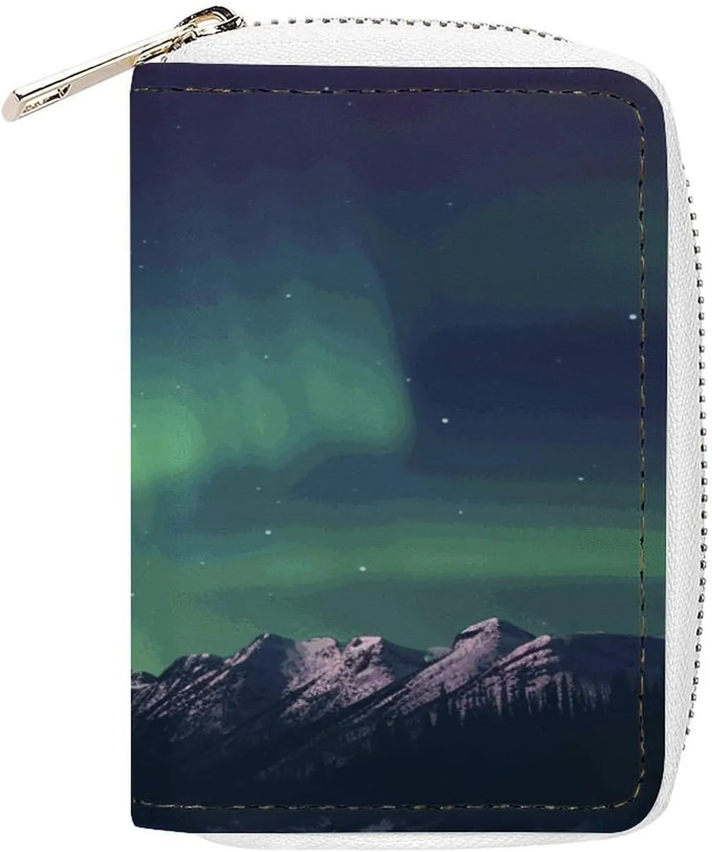 Bag Leather Card Bag Wallet Northern Aurora Night Advanced Fashion Unisex Card Bag Exquisite Beautiful Multifunctional Bag