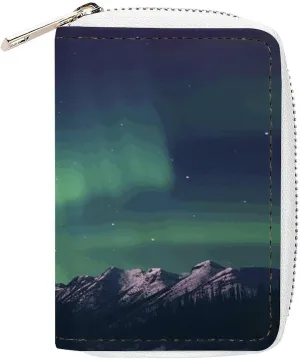 Bag Leather Card Bag Wallet Northern Aurora Night Advanced Fashion Unisex Card Bag Exquisite Beautiful Multifunctional Bag