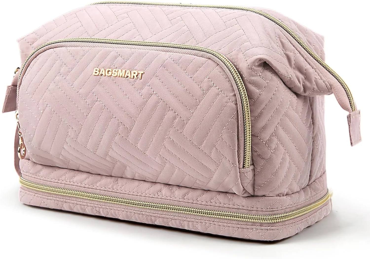 BAGSMART Travel Makeup Bag, Cosmetic Bag Make Up Organizer Case,Large Wide-open Pouch for Women Purse for Toiletries Accessories Brushes