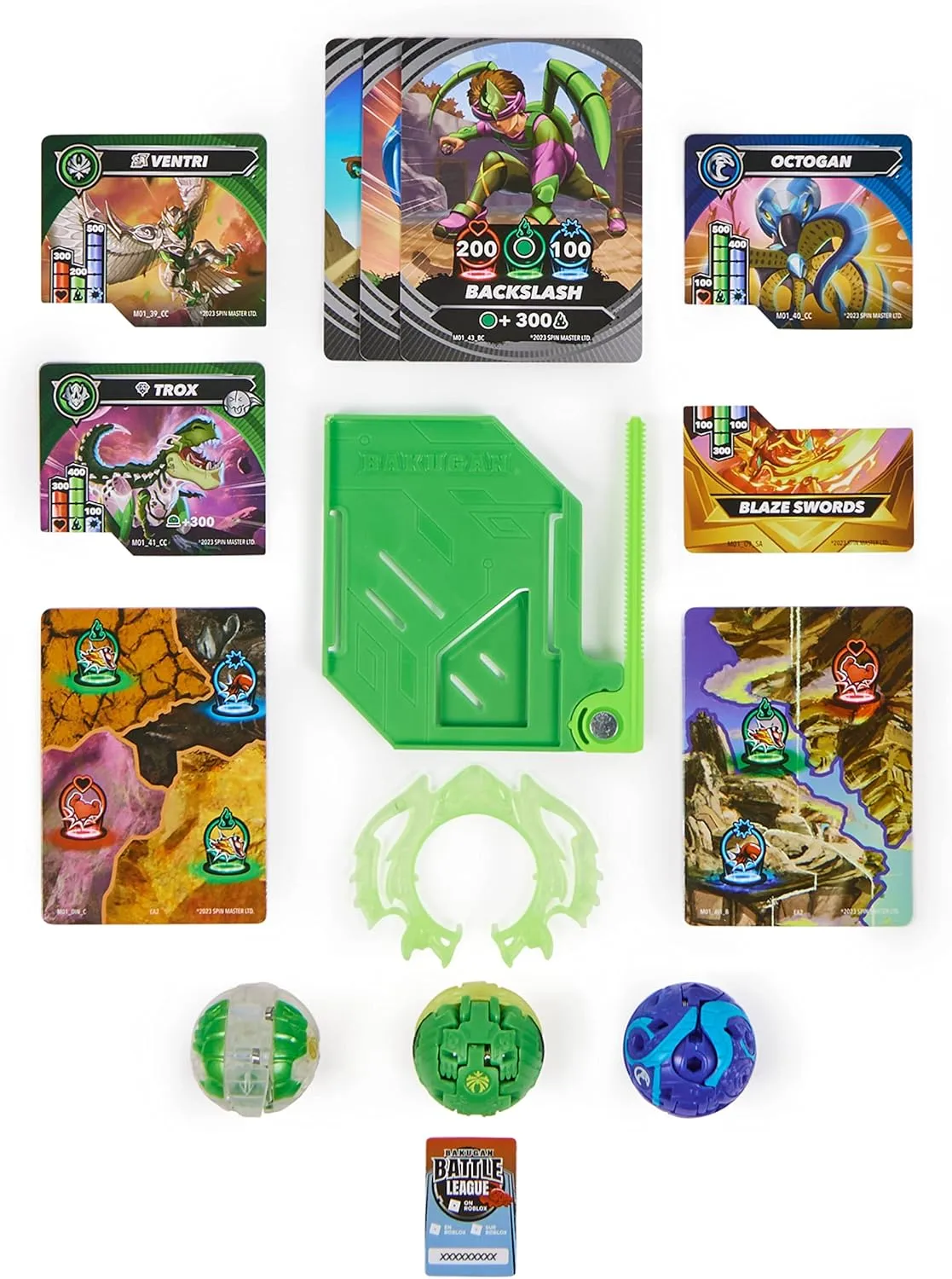 Bakugan Starter 3-Pack, Special Attack Ventri, Octogan and Trox, Customizable Spinning Action Figures and Trading Cards, Kids Toys for Boys and Girls 6 and up