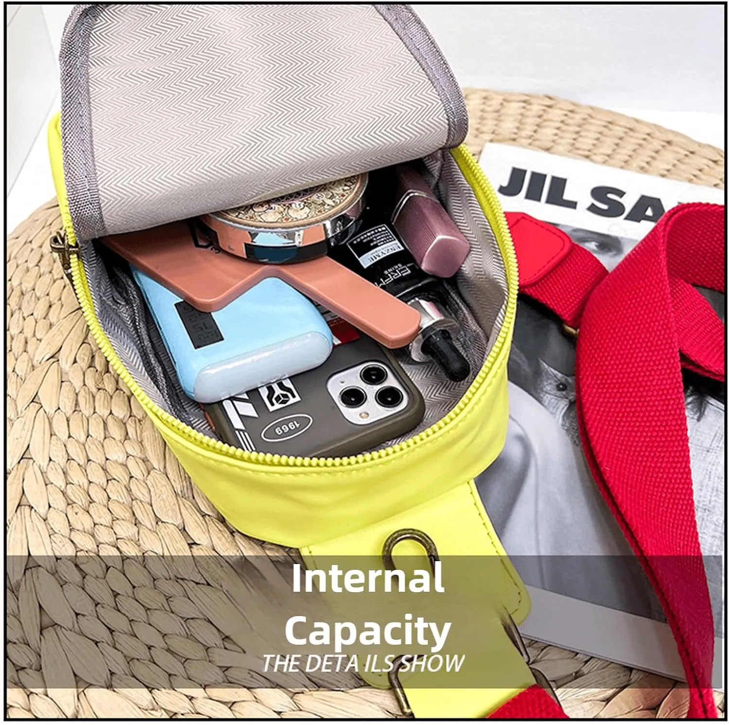 Baseball Crossbody Bag for Women – Softball Sling Bag with Multiple Pockets, Adjustable Strap, Hands-Free Design for Sports