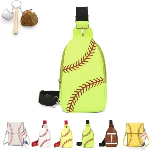 Baseball Crossbody Bag for Women – Softball Sling Bag with Multiple Pockets, Adjustable Strap, Hands-Free Design for Sports