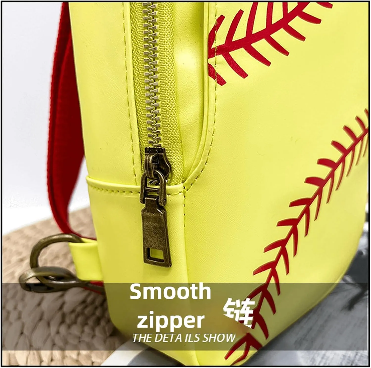 Baseball Crossbody Bag for Women – Softball Sling Bag with Multiple Pockets, Adjustable Strap, Hands-Free Design for Sports