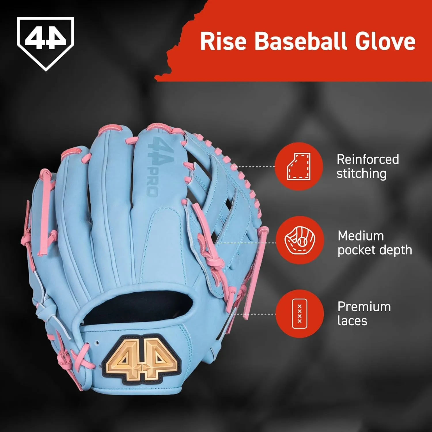 BB Stock Rise Baseball Glove for Youth & Little Leagues, Age 8-12, Infield & Outfield, 11.5", H-Web, Easy Break-in, Narrow Fit & Lightweight Design