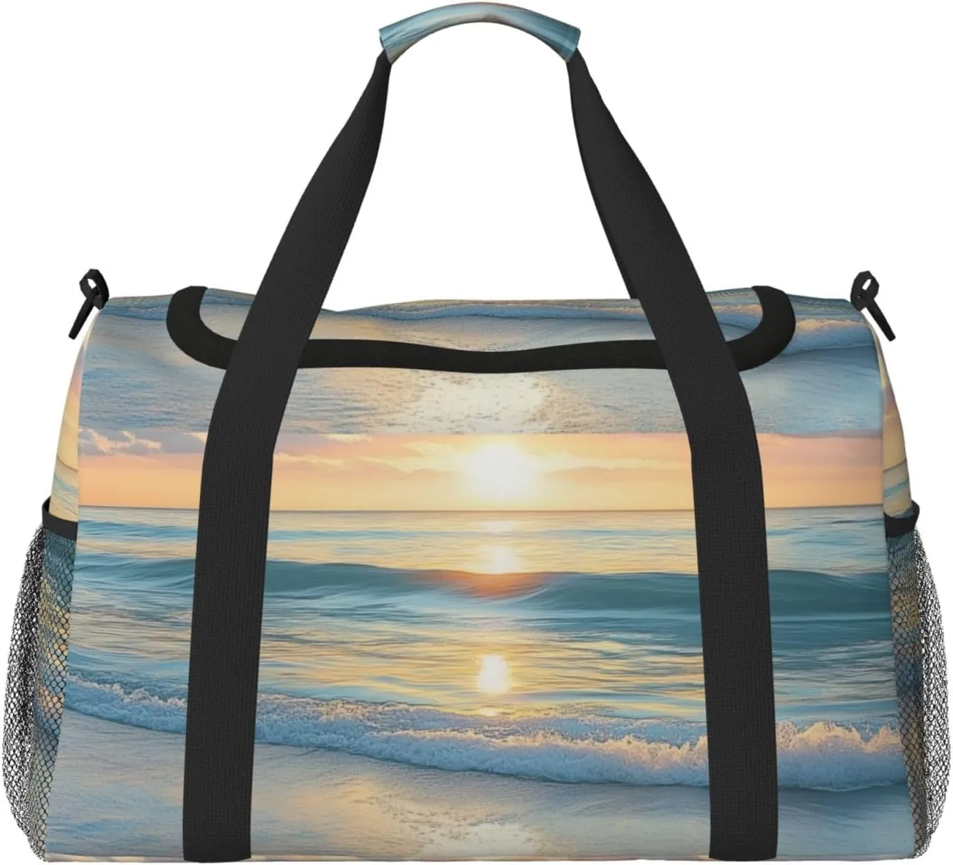 Beach Sunset Travel Duffel Bag Tote Bag Sports Gym Bag For Women And Men