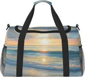 Beach Sunset Travel Duffel Bag Tote Bag Sports Gym Bag For Women And Men