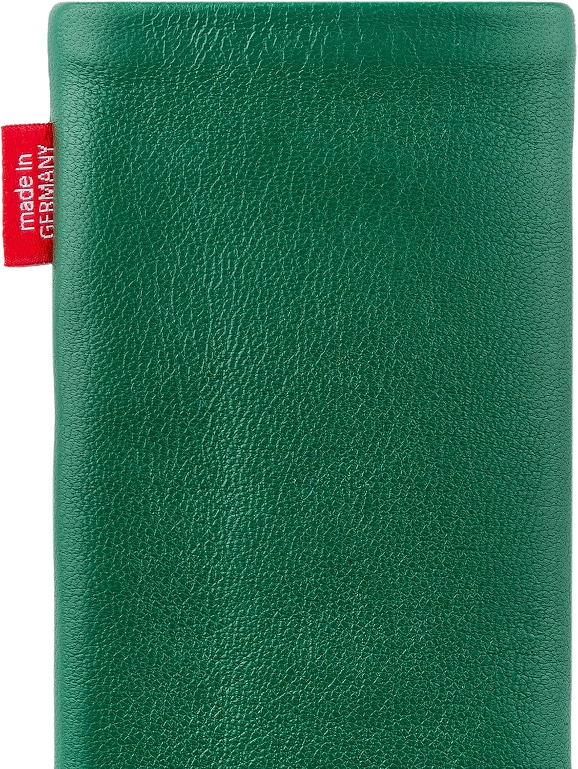 Beat Green Custom Tailored Sleeve for Mobistel Cynus E1. Fine Nappa Leather Pouch with Integrated Microfibre Lining for Display Cleaning