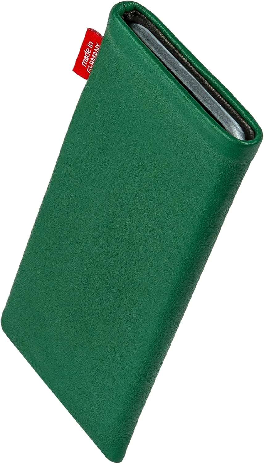 Beat Green Custom Tailored Sleeve for Mobistel Cynus E1. Fine Nappa Leather Pouch with Integrated Microfibre Lining for Display Cleaning