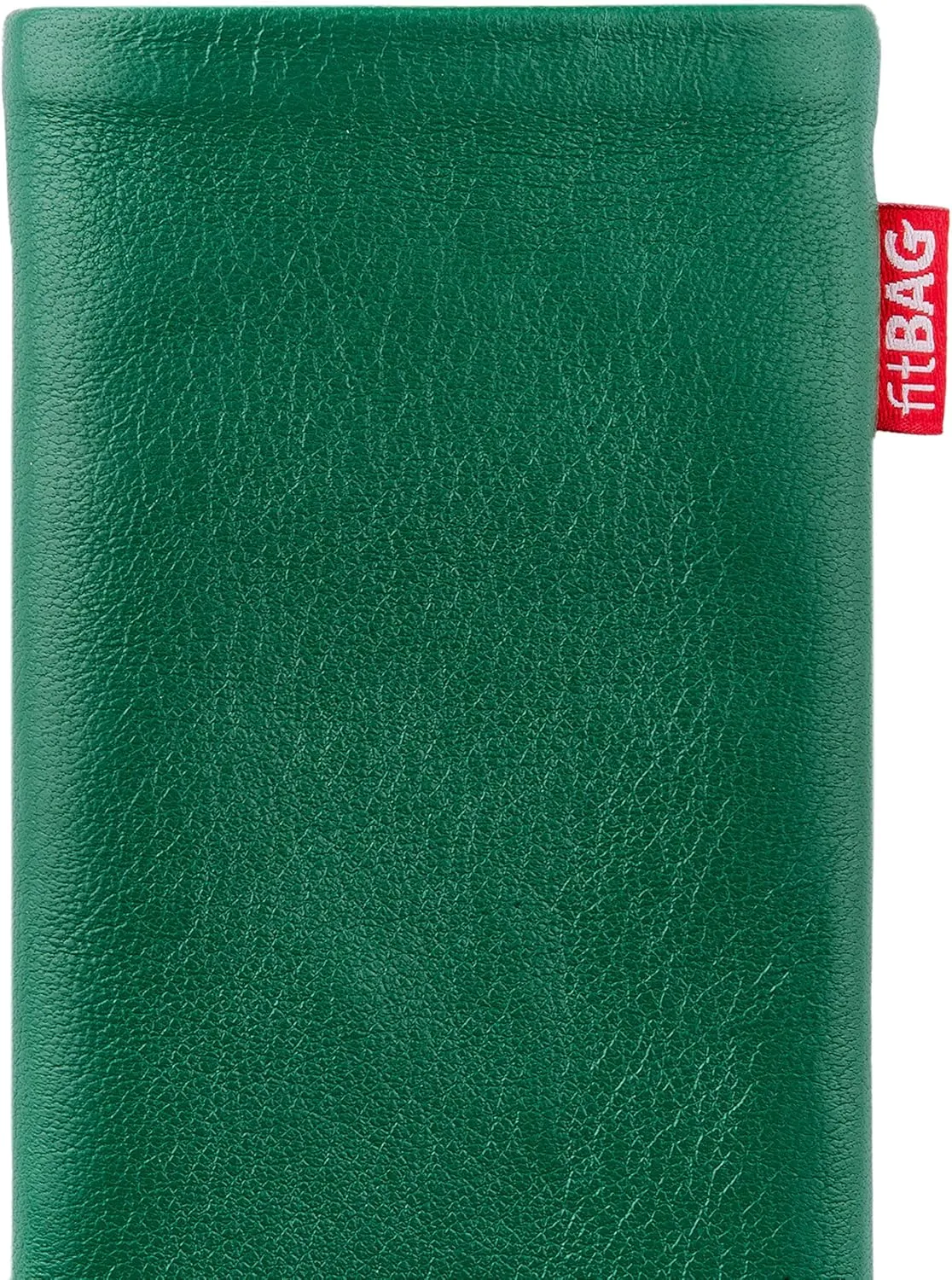 Beat Green Custom Tailored Sleeve for Mobistel Cynus E1. Fine Nappa Leather Pouch with Integrated Microfibre Lining for Display Cleaning