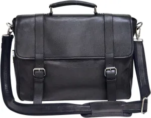 Bellino Marshall Leather Briefcase, Black, One Size