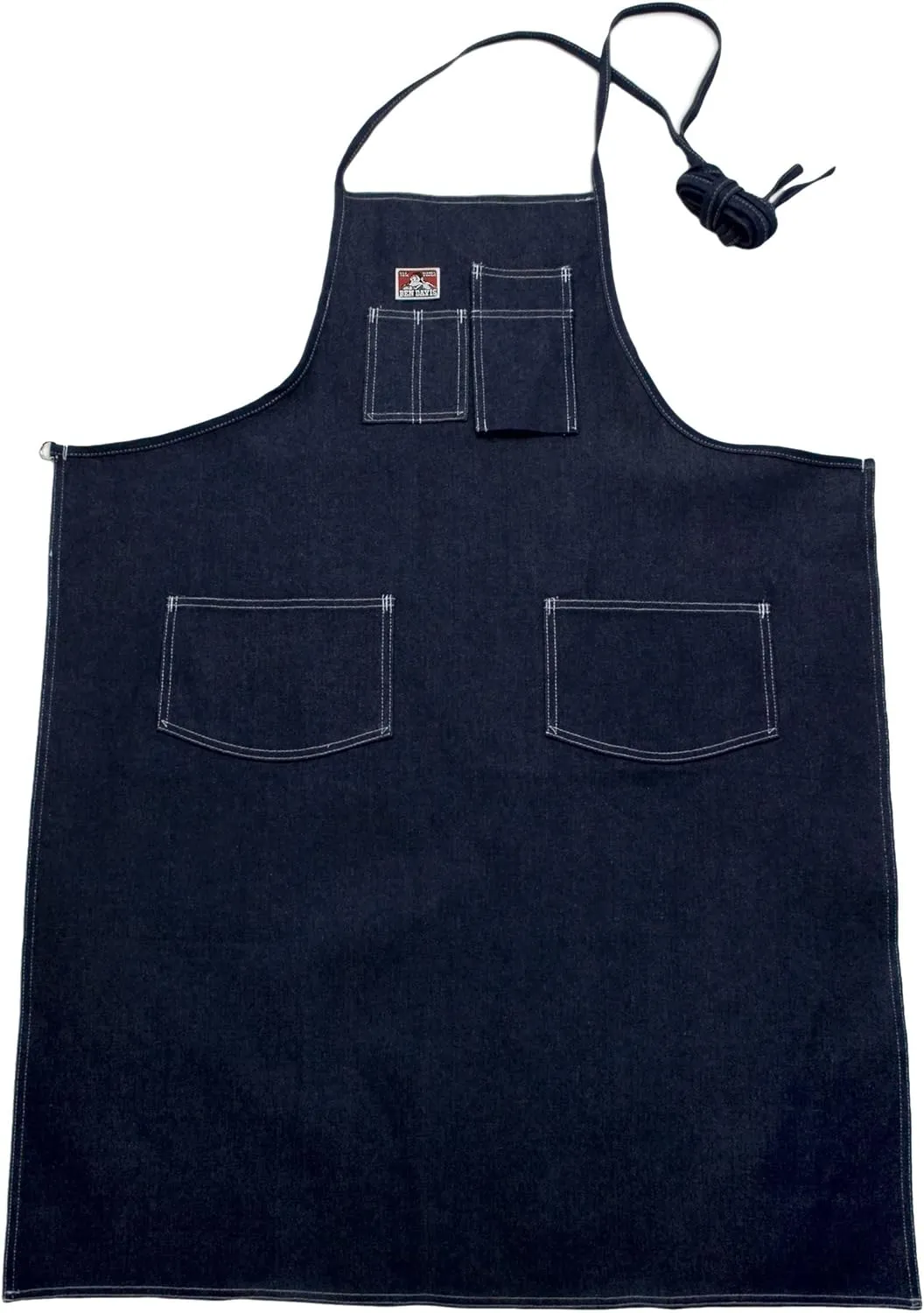Ben Davis Men's Custom Name Embroidered Shop Machinist Printer Teamster's Barber Work Utility Apron (Indigo Denim)