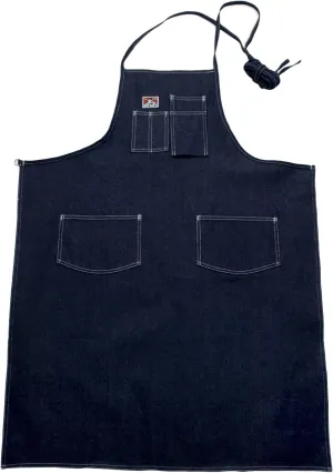 Ben Davis Men's Custom Name Embroidered Shop Machinist Printer Teamster's Barber Work Utility Apron (Indigo Denim)