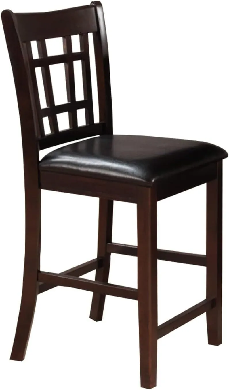 Benjara Benzara Wooden Counter Height Chair, Set of Two, Brown And Black,
