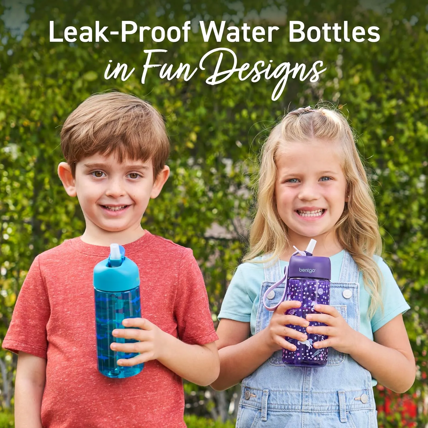 Bentgo Kids Water Bottle - Leak-Proof, Durable Tritan, BPA-Free 15 oz. Cup for Kids/Toddlers Ages 3 , Safe Sip Spout, Carrying Handle, & Dishwasher Safe for School, Sports, Daycare & Camp (Unicorn)
