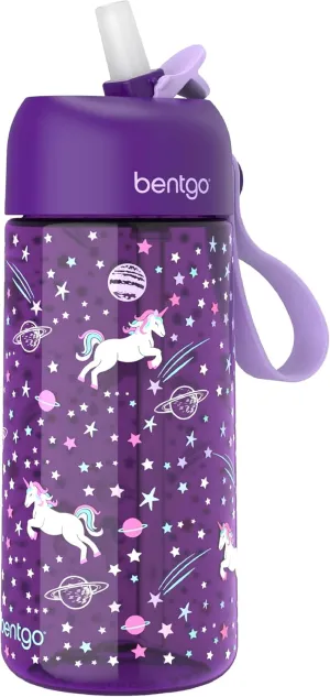 Bentgo Kids Water Bottle - Leak-Proof, Durable Tritan, BPA-Free 15 oz. Cup for Kids/Toddlers Ages 3 , Safe Sip Spout, Carrying Handle, & Dishwasher Safe for School, Sports, Daycare & Camp (Unicorn)
