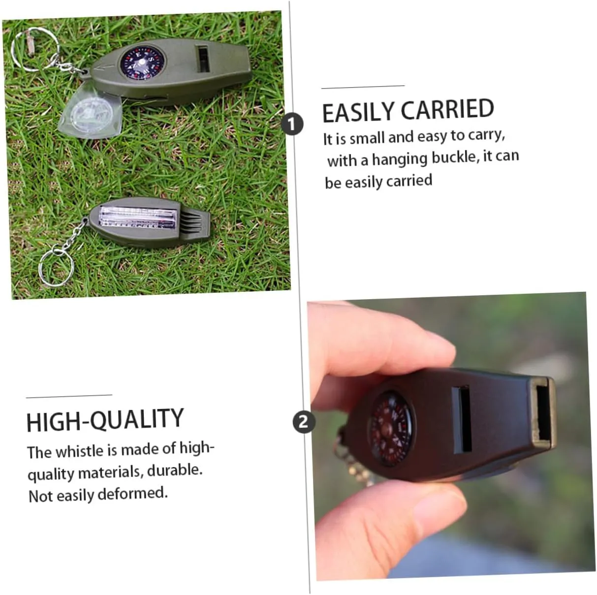 BESPORTBLE 9 pcs Multifunctional Whistle Survival Whistle Outdoor Whistle Climbing Whistle Survival Compass Pocket