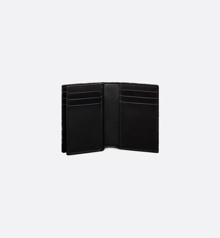 Bi-Fold Card Holder • Beige and Black Dior Oblique Jacquard