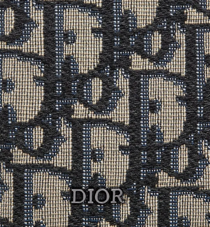 Bi-Fold Card Holder • Beige and Black Dior Oblique Jacquard