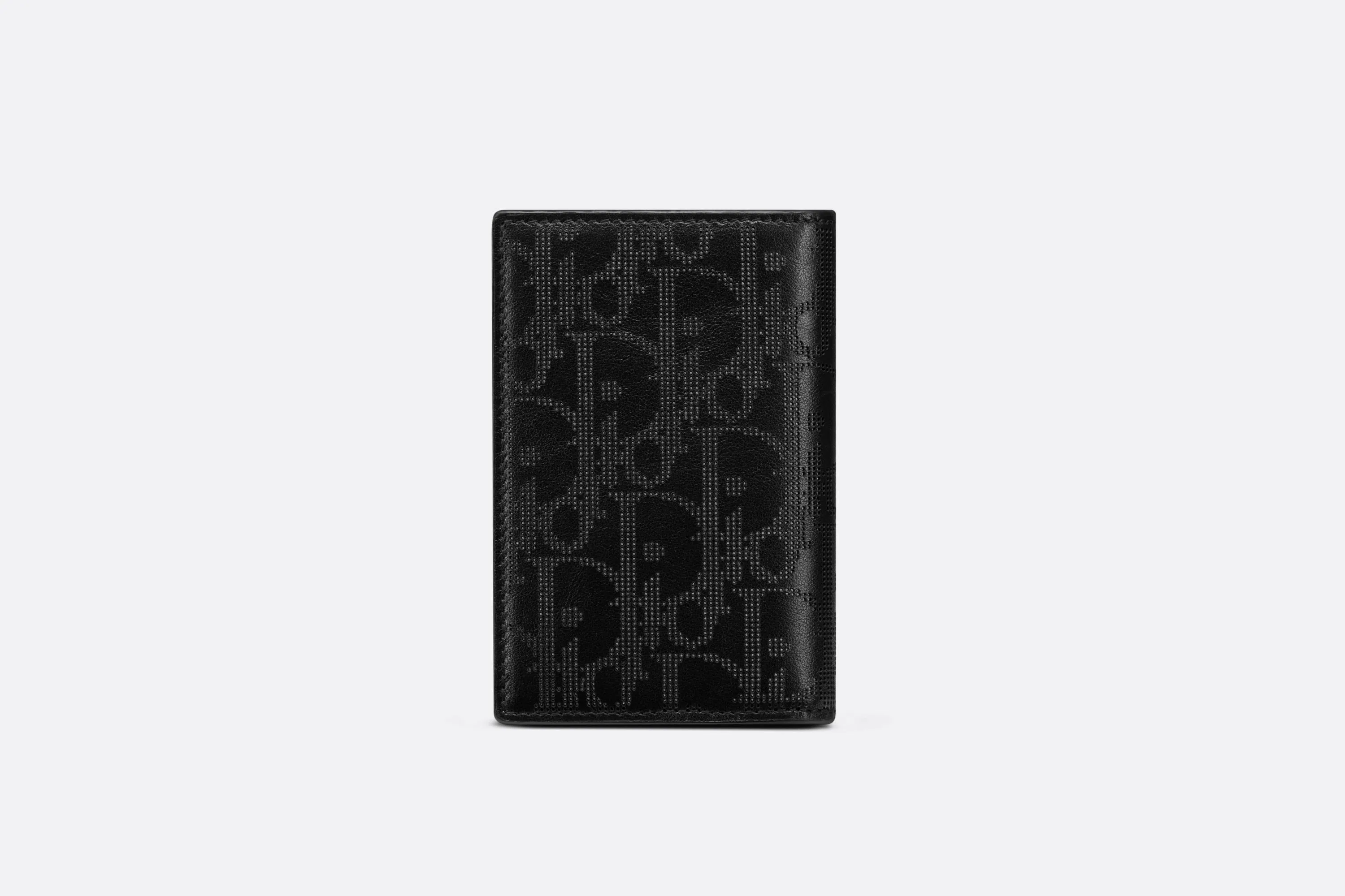 Bi-fold Card Holder • Black Dior Oblique Galaxy Leather
