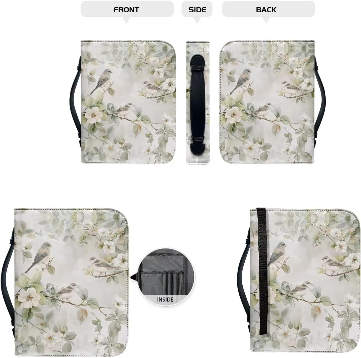 Bible Case for Women Bible Cover Christian Print PU Bible Bag with Bookmark Bible Carrying Case Bible Cover Case