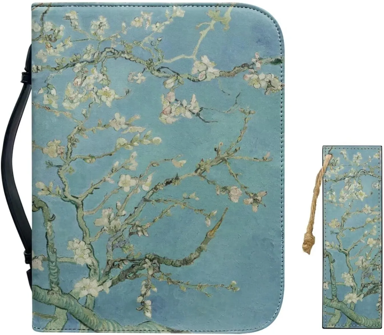 Bible Case for Women Bible Cover Christian Print PU Bible Bag with Bookmark Bible Carrying Case Bible Cover Case