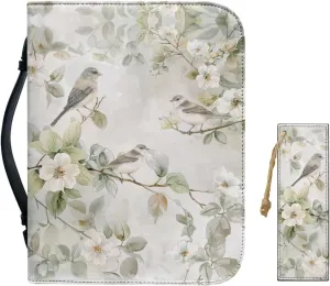 Bible Case for Women Bible Cover Christian Print PU Bible Bag with Bookmark Bible Carrying Case Bible Cover Case
