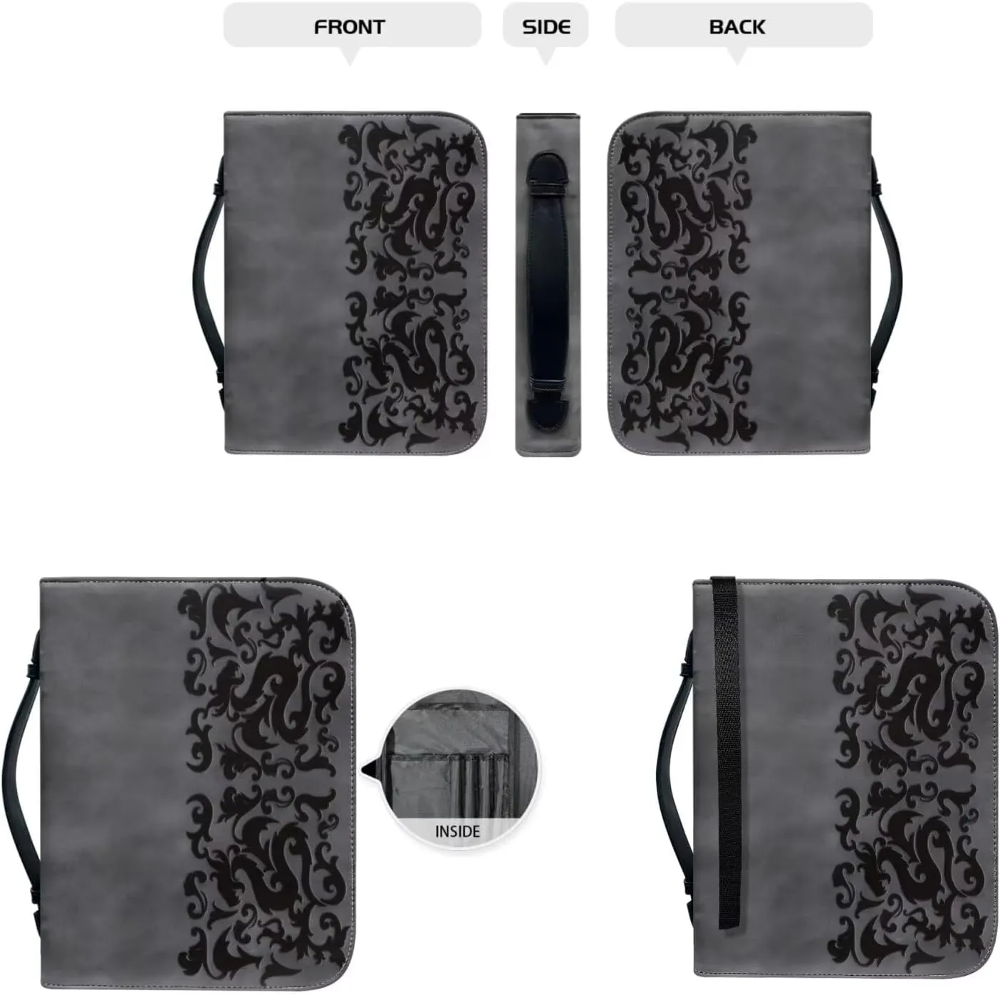 Bible Case for Women Bible Cover Christian Print PU Bible Bag with Bookmark Bible Carrying Case Bible Cover Case